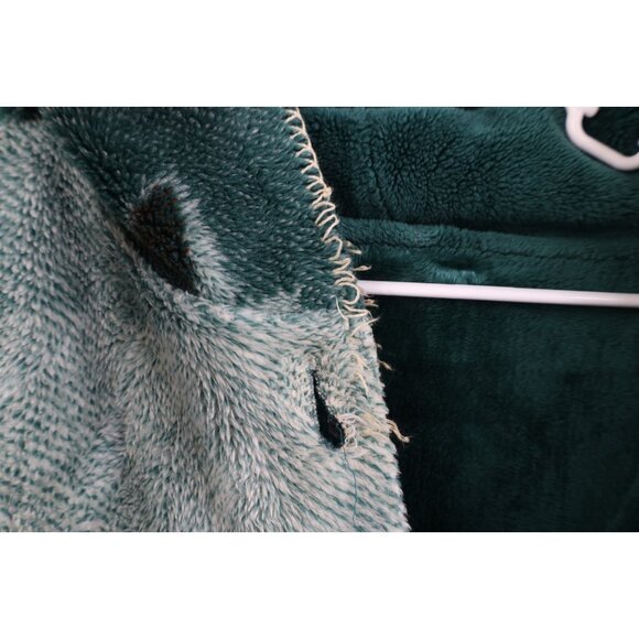 Vtg 90s Womens XL Distressed Reversible Leaf Acorn All Over Print Fleece Jacket - Picture 6 of 16